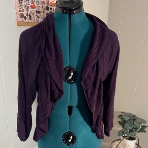 Kenar Deep Purple Open-Front Sweater